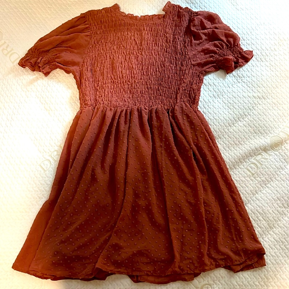 Dotted Brick Color Dress